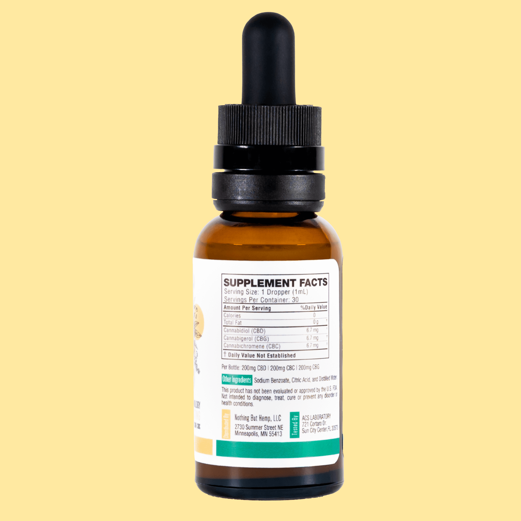 600mg Broad Spectrum CBD Tincture | Beverage Enhancer