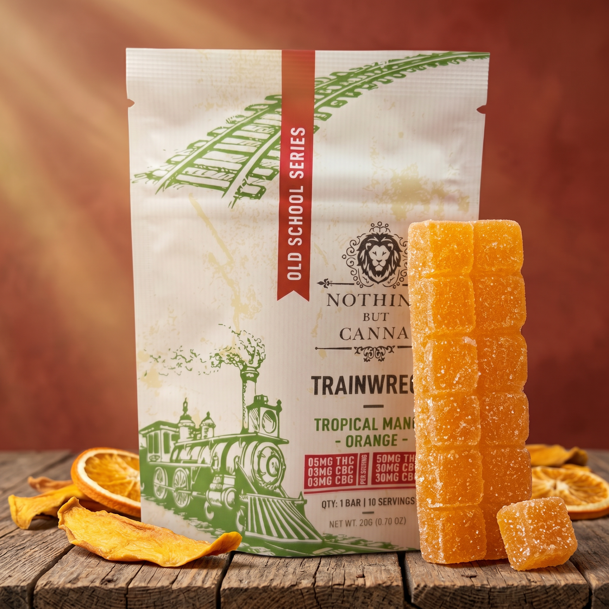 Trainwreck Tropical Mango Orange Gummies | THC | CBC | CBG | 110mg