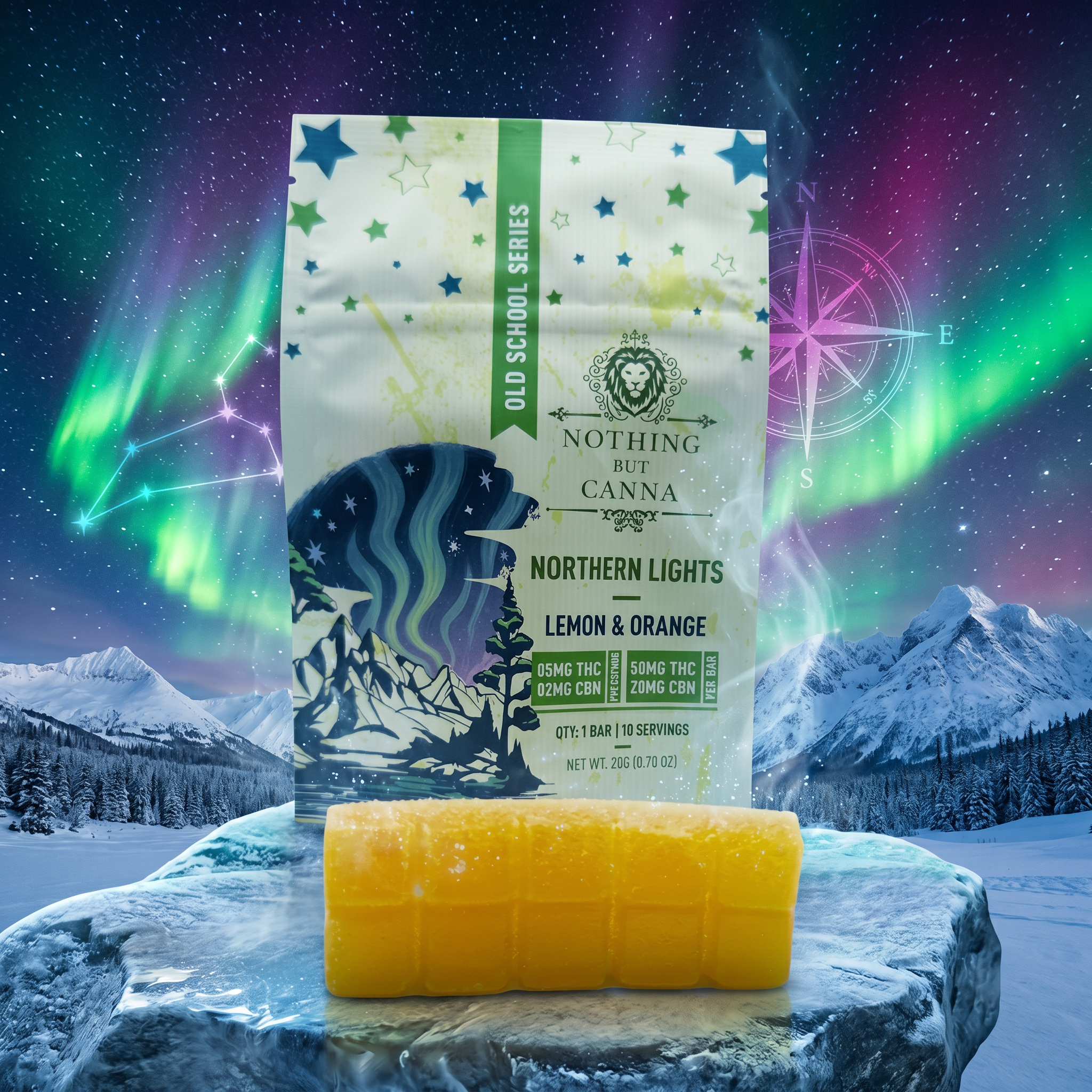 Northern Lights Lemon & Orange Gummy Bar : THC:CBN | 70mg