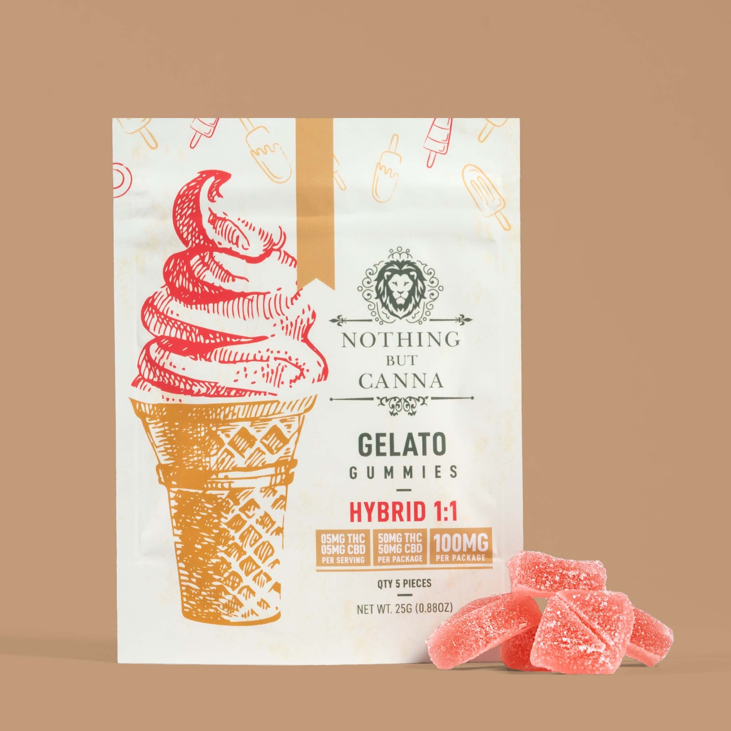 CBD+THC Gummies - Hybrid - Gelato Strain