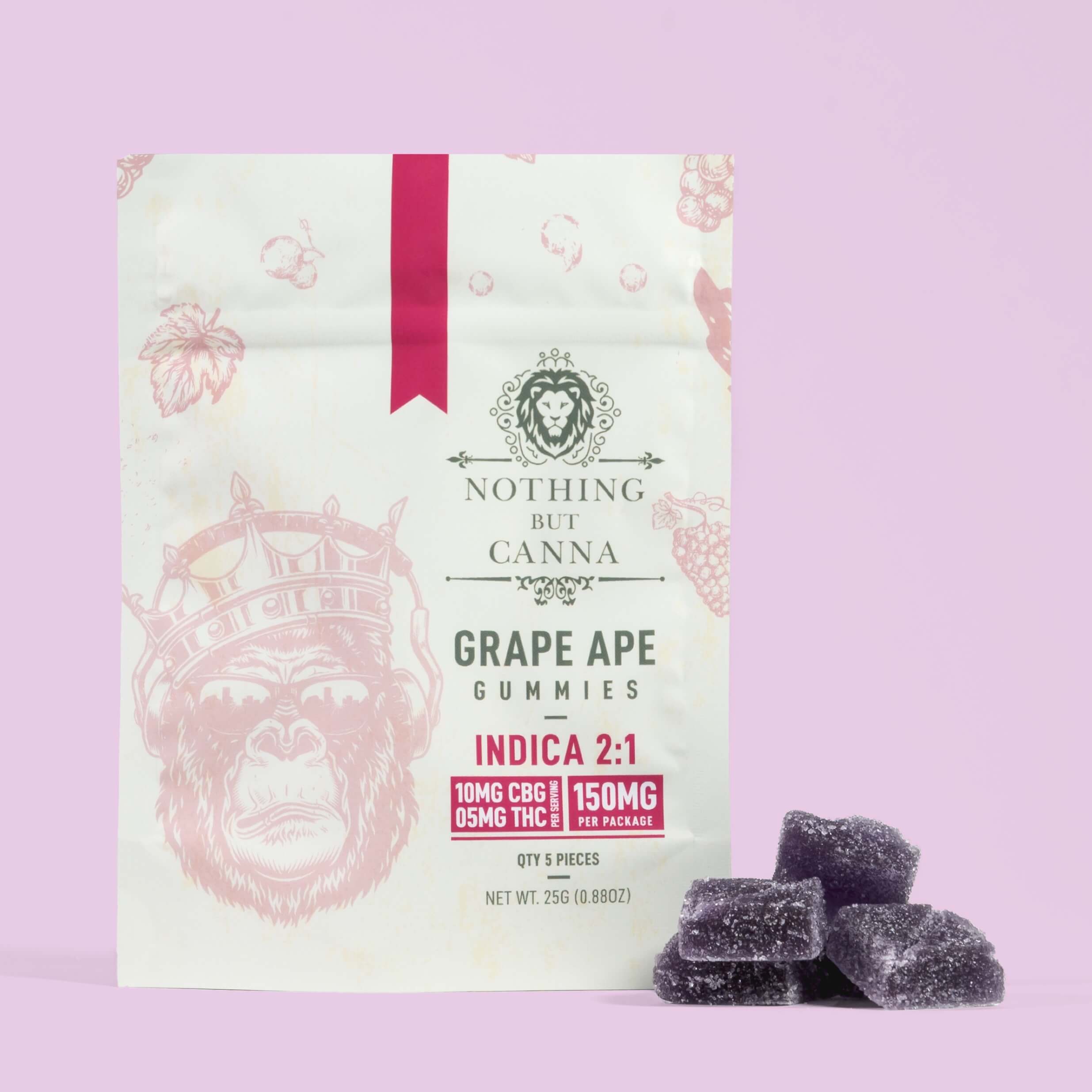 10mg Delta 9 THC+20mg CBG Gummies - Grape Ape - Indica- 2:1