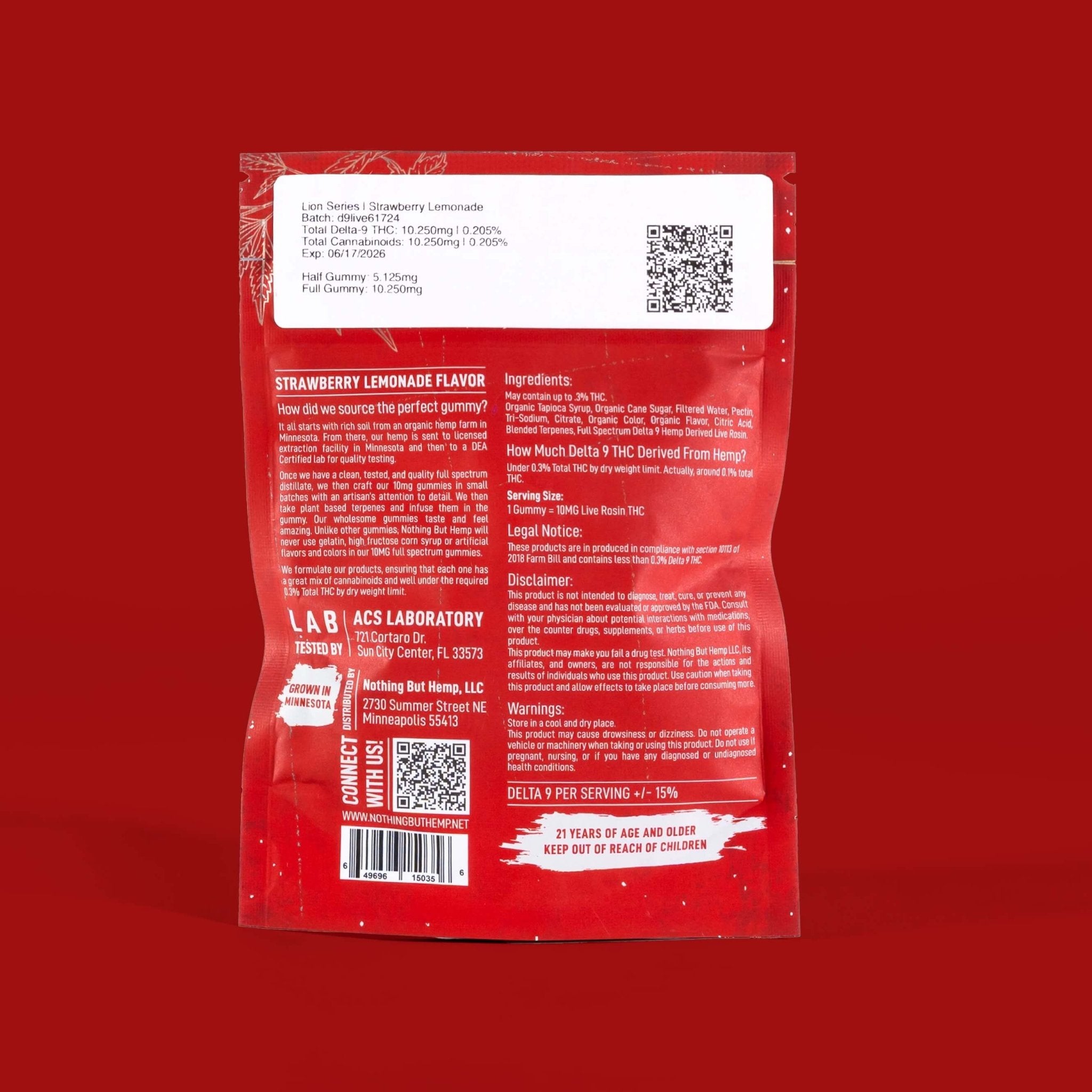 Live Rosin THC Gummies |  Strawberry Lemonade