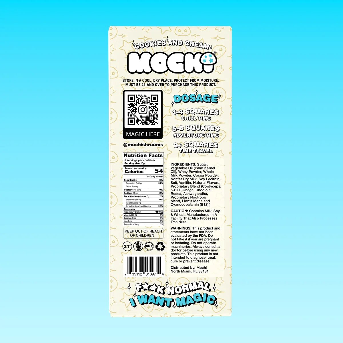 Magic Mushroom Chocolate Bar - Cookies & Cream
