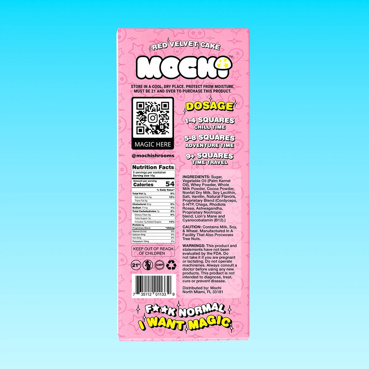 Magic Mushroom Chocolate Bar - Red Velvet Cake