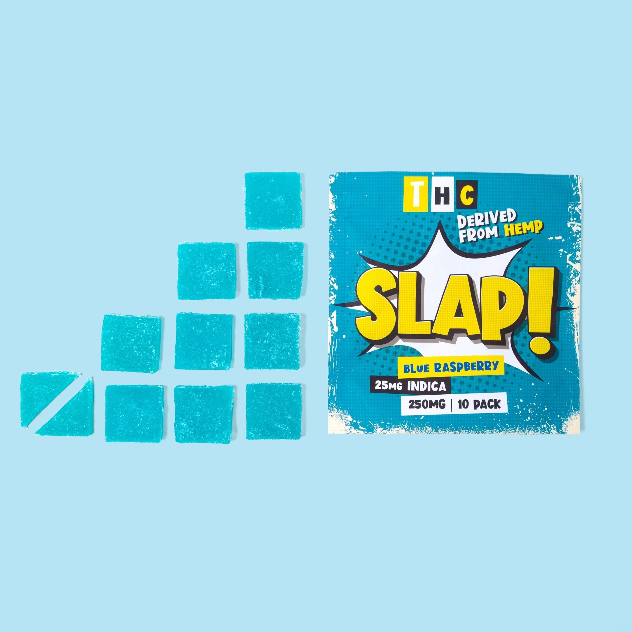 Slap! Blue Raspberry Indica THC Gummies | 10 pack