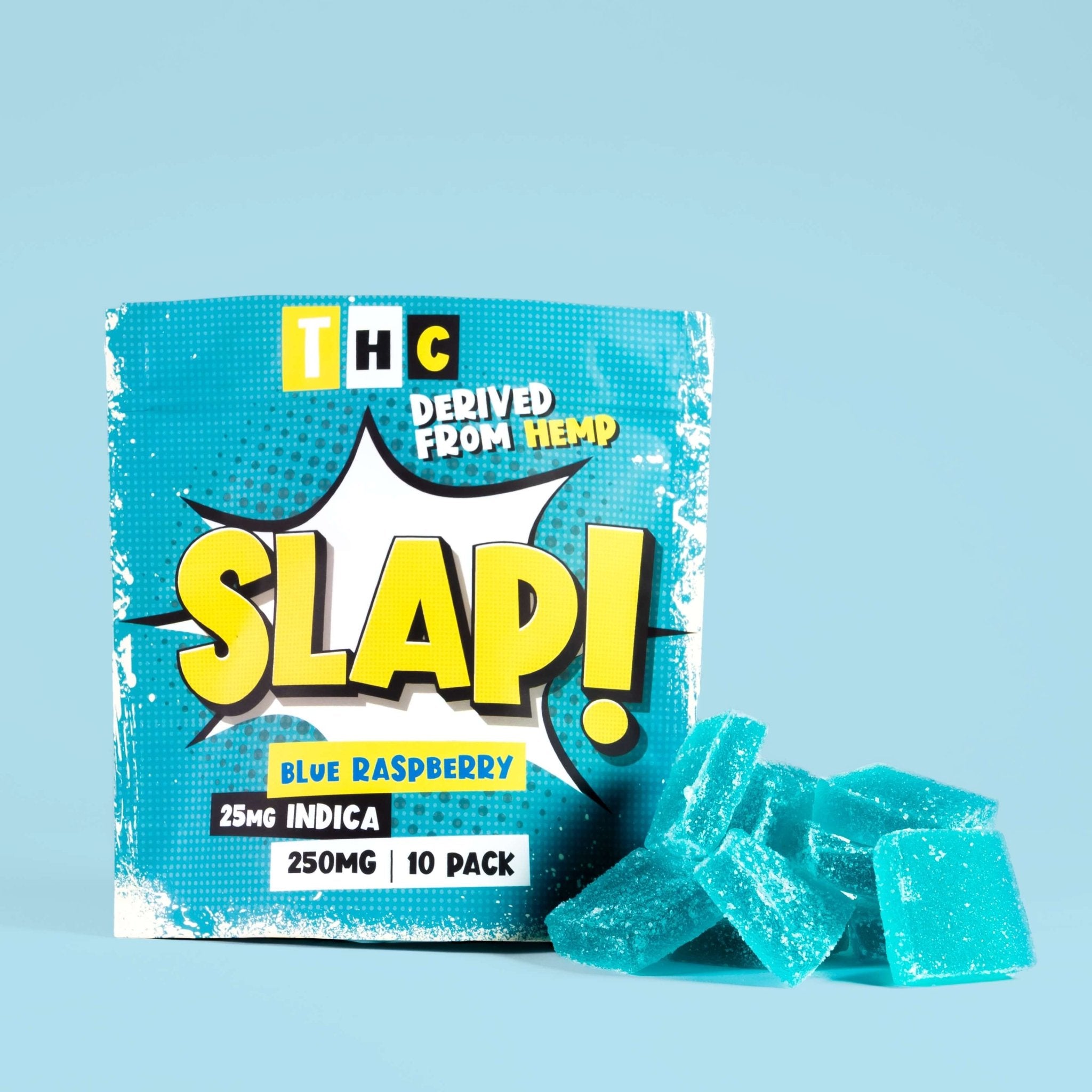 Slap! Blue Raspberry Indica THC Gummies | 10 pack
