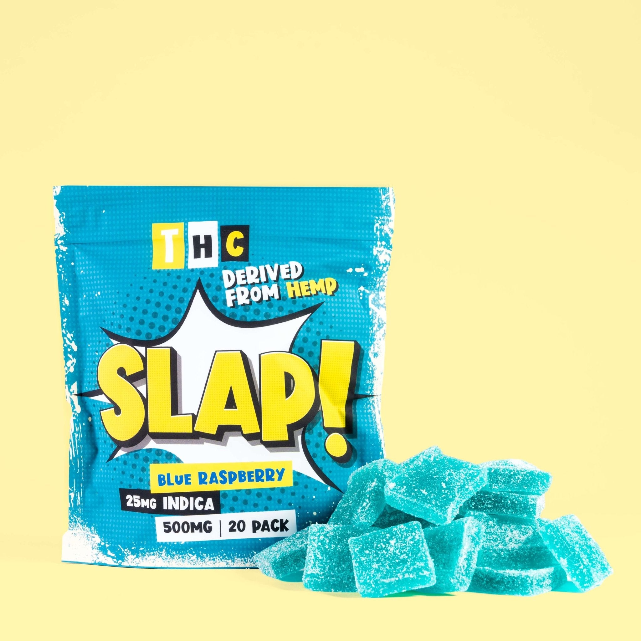 Slap! Blue Raspberry Indica THC Gummies | 20 pack