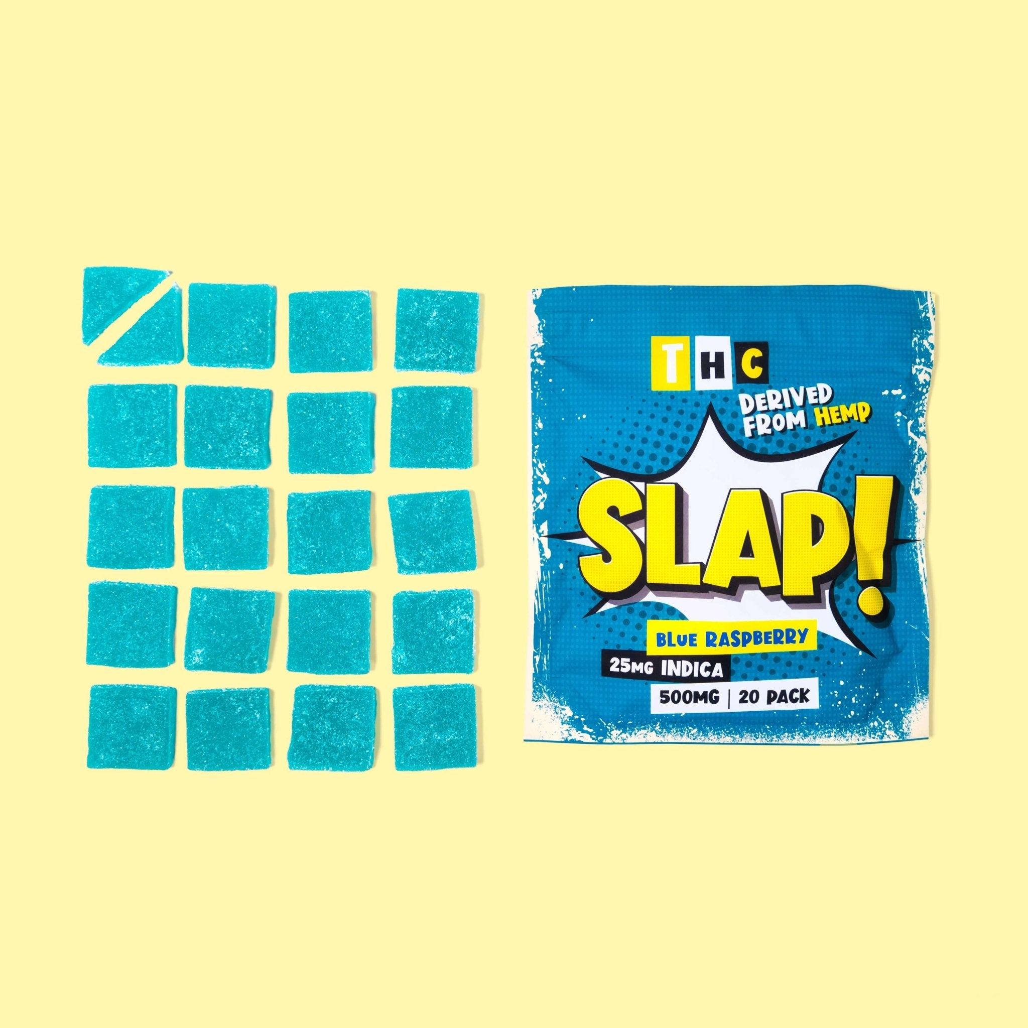 Slap! Blue Raspberry Indica THC Gummies | 20 pack