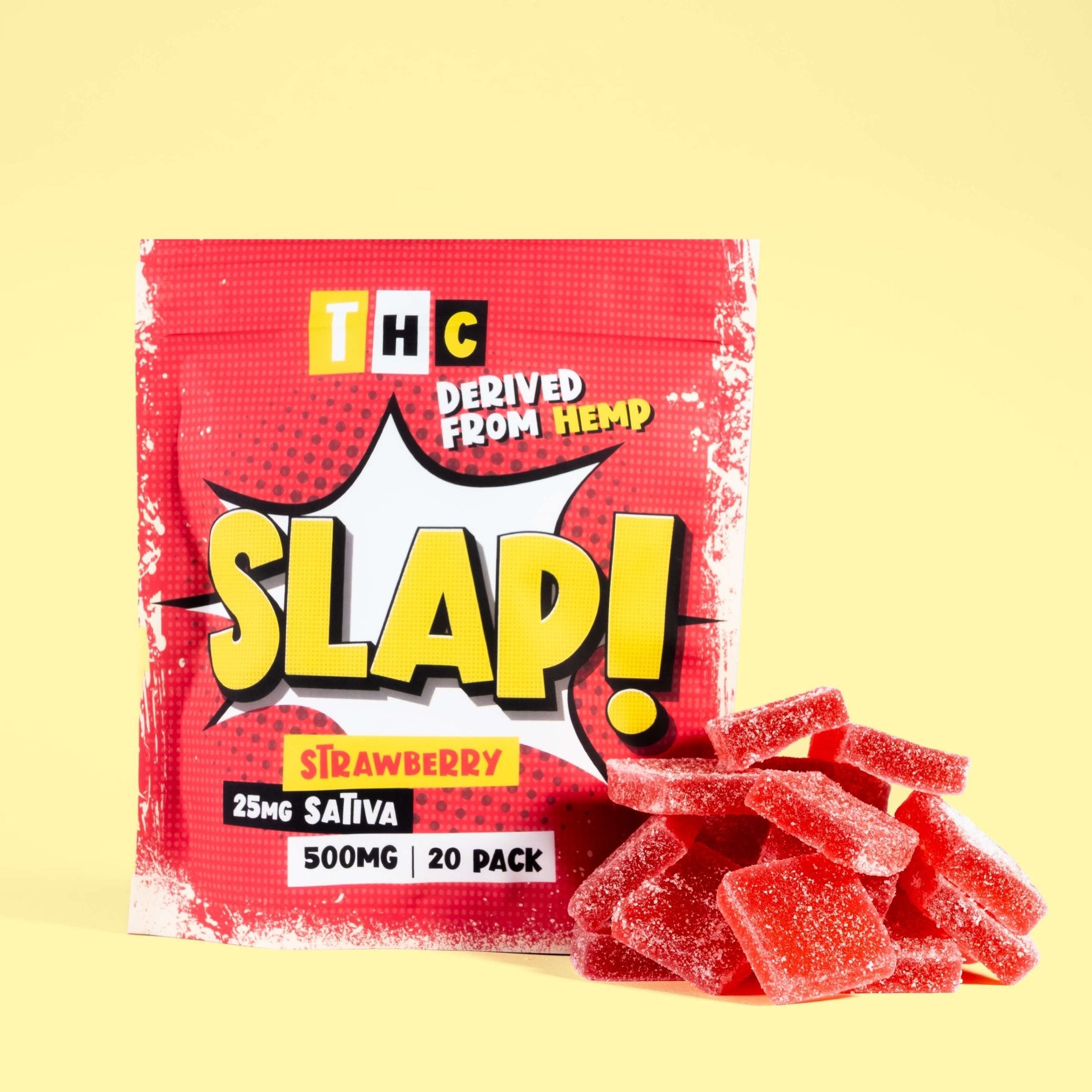 Slap! Strawberry THC Gummies | 25mg Each | 20 pack