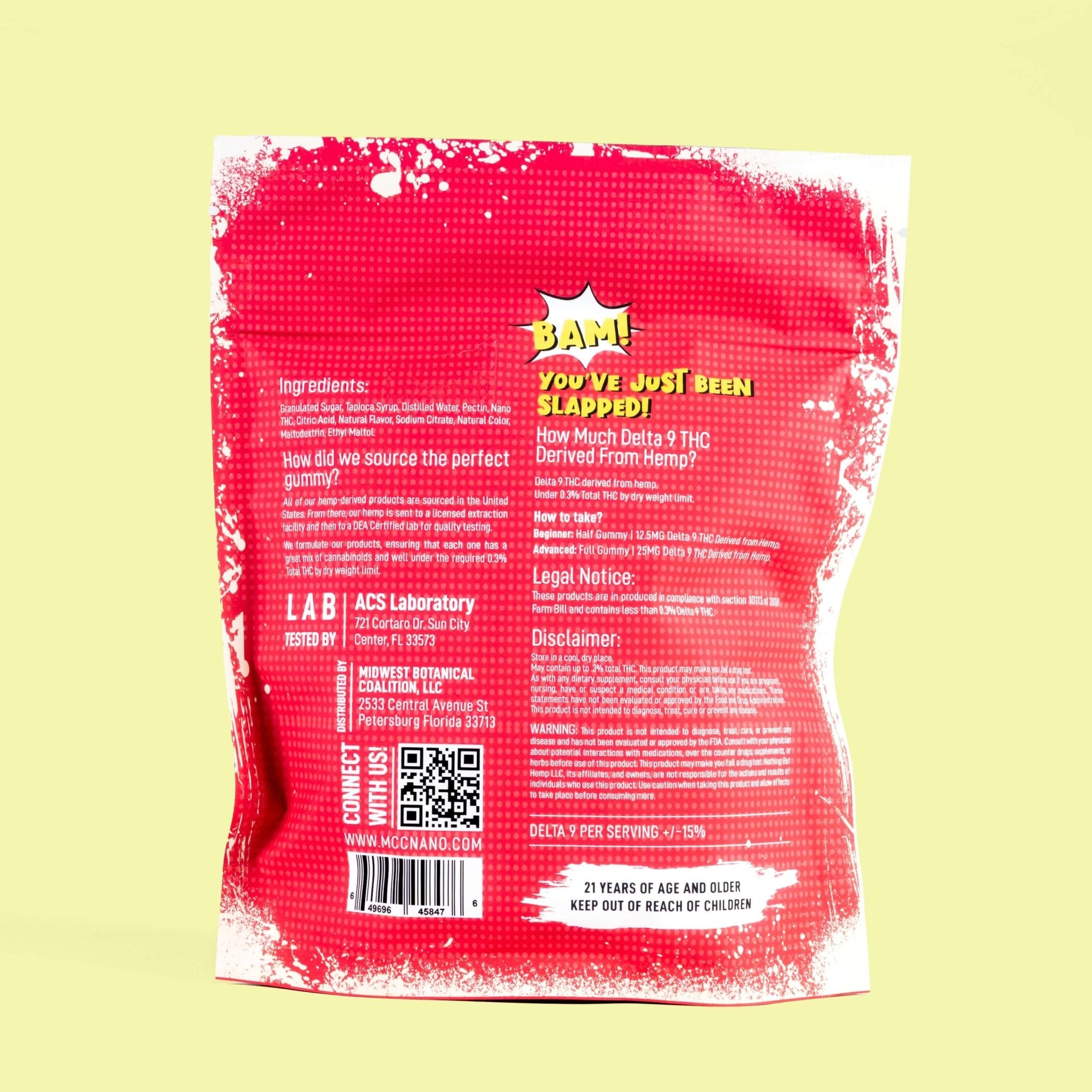 Slap! Strawberry THC Gummies | 25mg Each | 20 pack