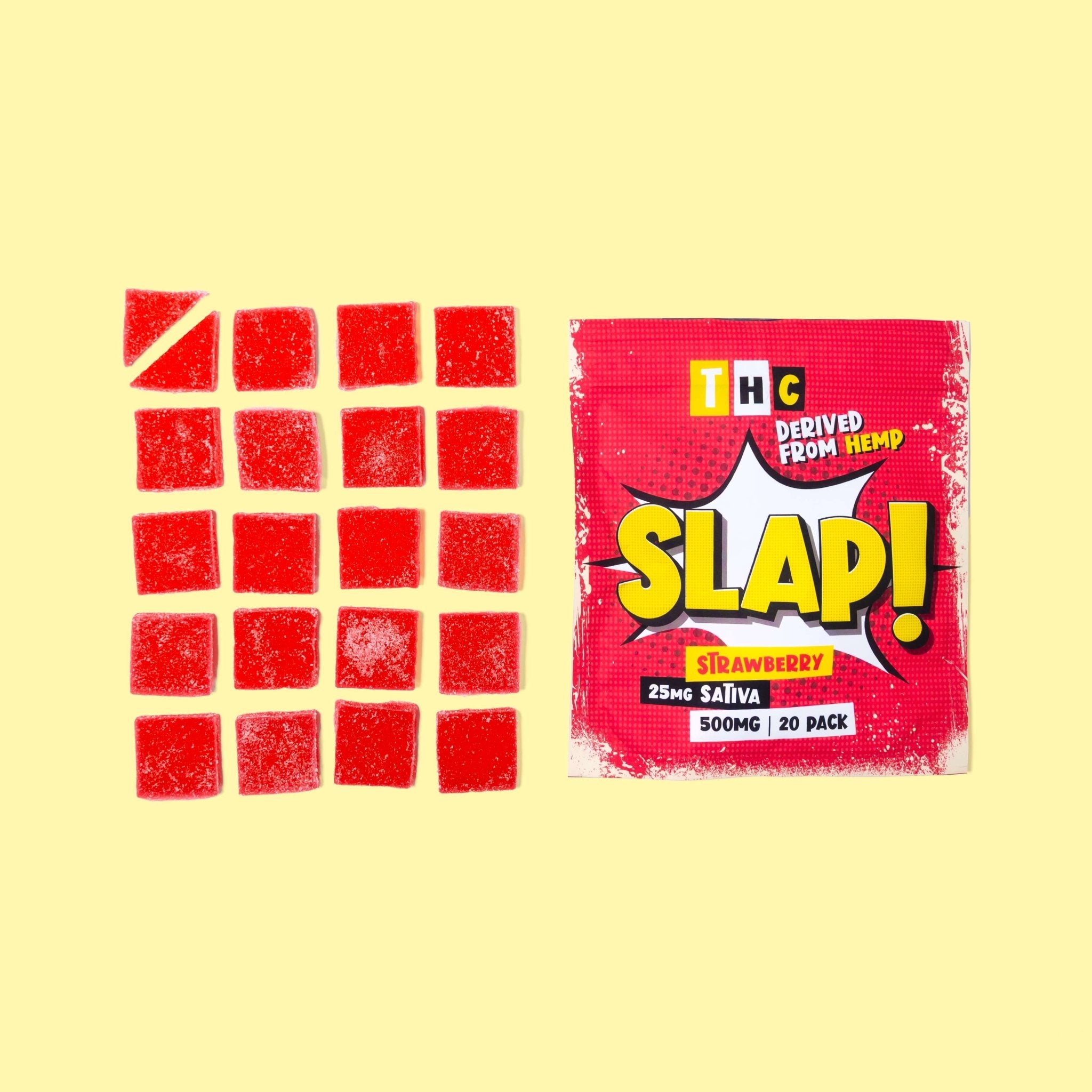 Slap! Strawberry THC Gummies | 25mg Each | 20 pack