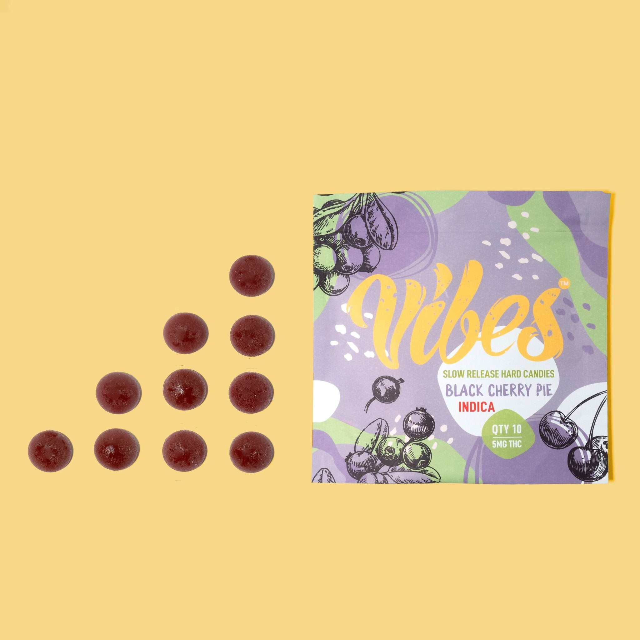 Vibes™ Hard Candies | Black Cherry Pie Indica | 20 pack