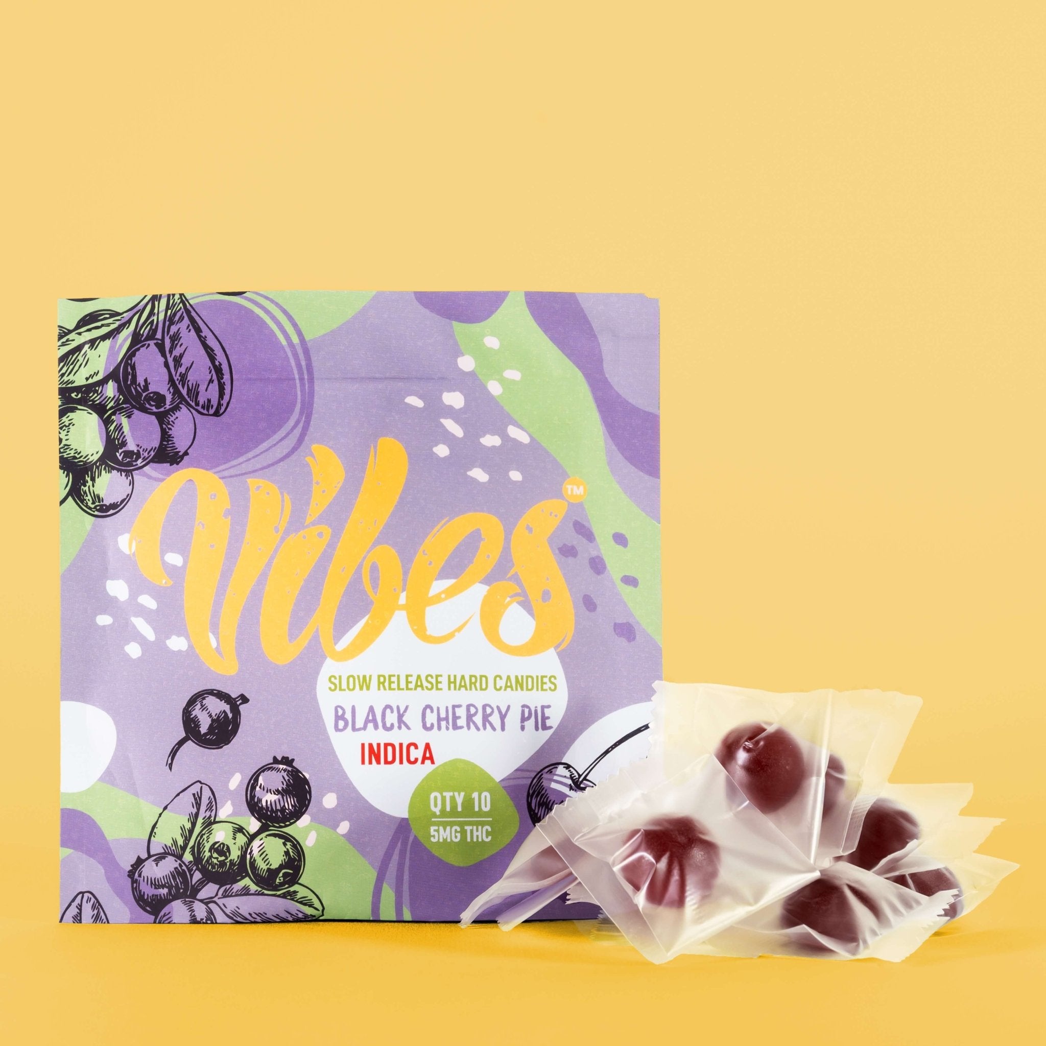 Vibes™ Hard Candies | Black Cherry Pie Indica | 20 pack